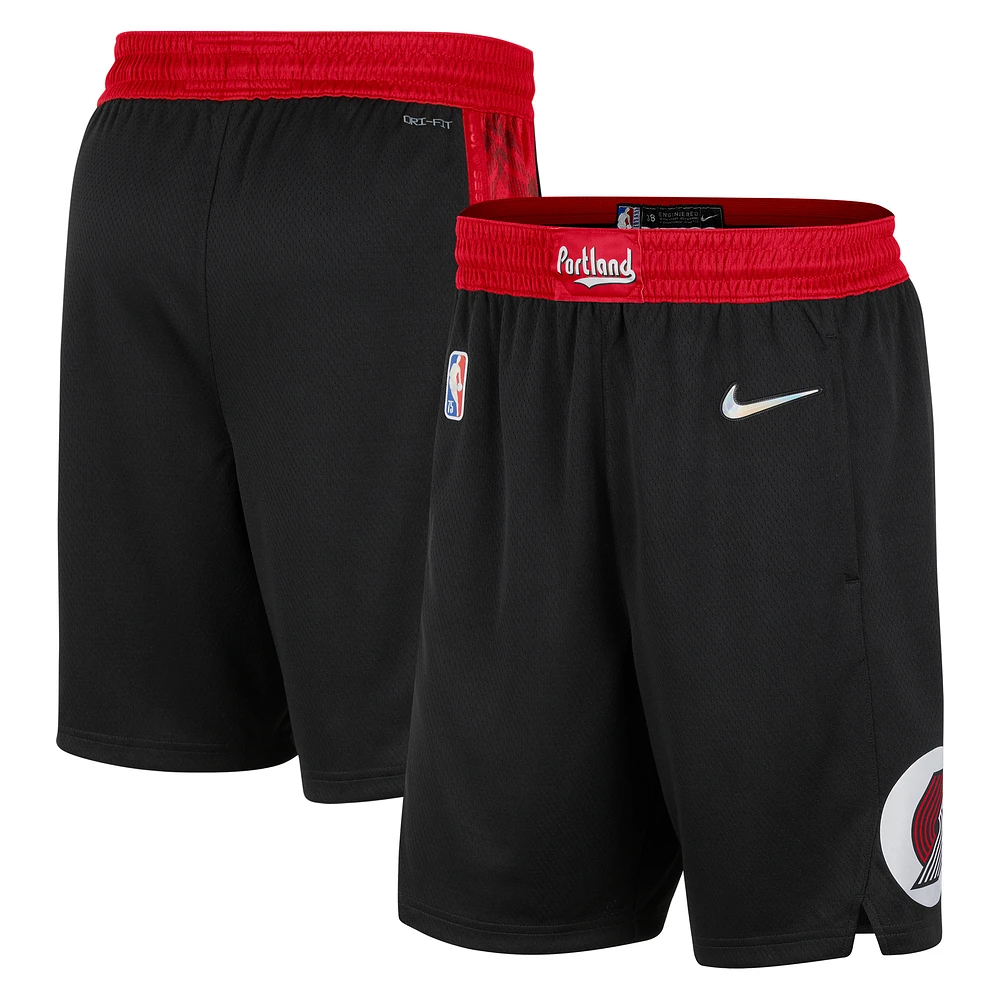 Men's Nike Black/Red Portland Trail Blazers 2021/22 City Edition Swingman Shorts