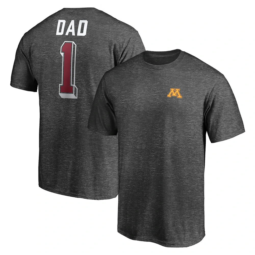 Men's Charcoal Minnesota Golden Gophers Number One Dad T-Shirt