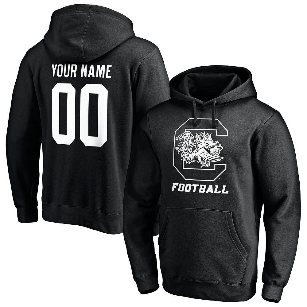 Men's Black South Carolina Gamecocks Personalized Any Name & Number One Color Pullover Hoodie