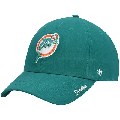 Women's '47 Aqua Miami Dolphins Miata Clean Up Legacy Adjustable Hat