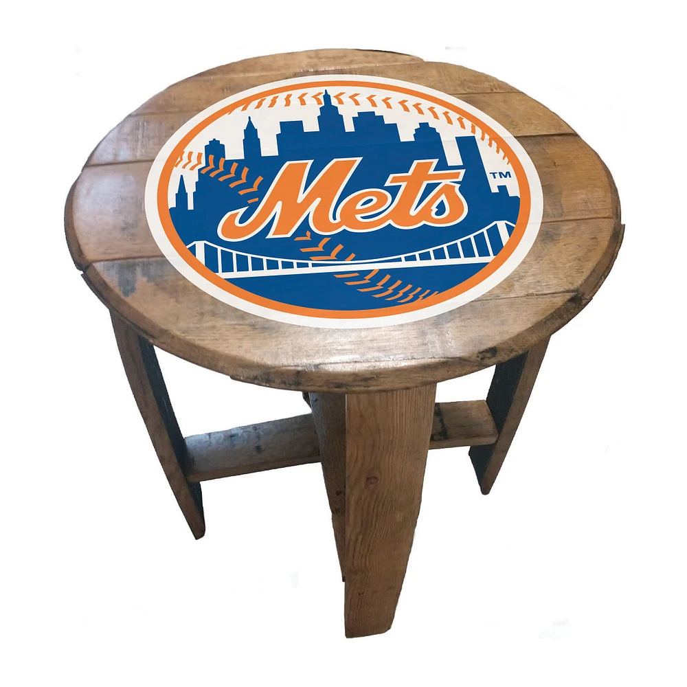 Imperial New York Mets Oak Barrel Table