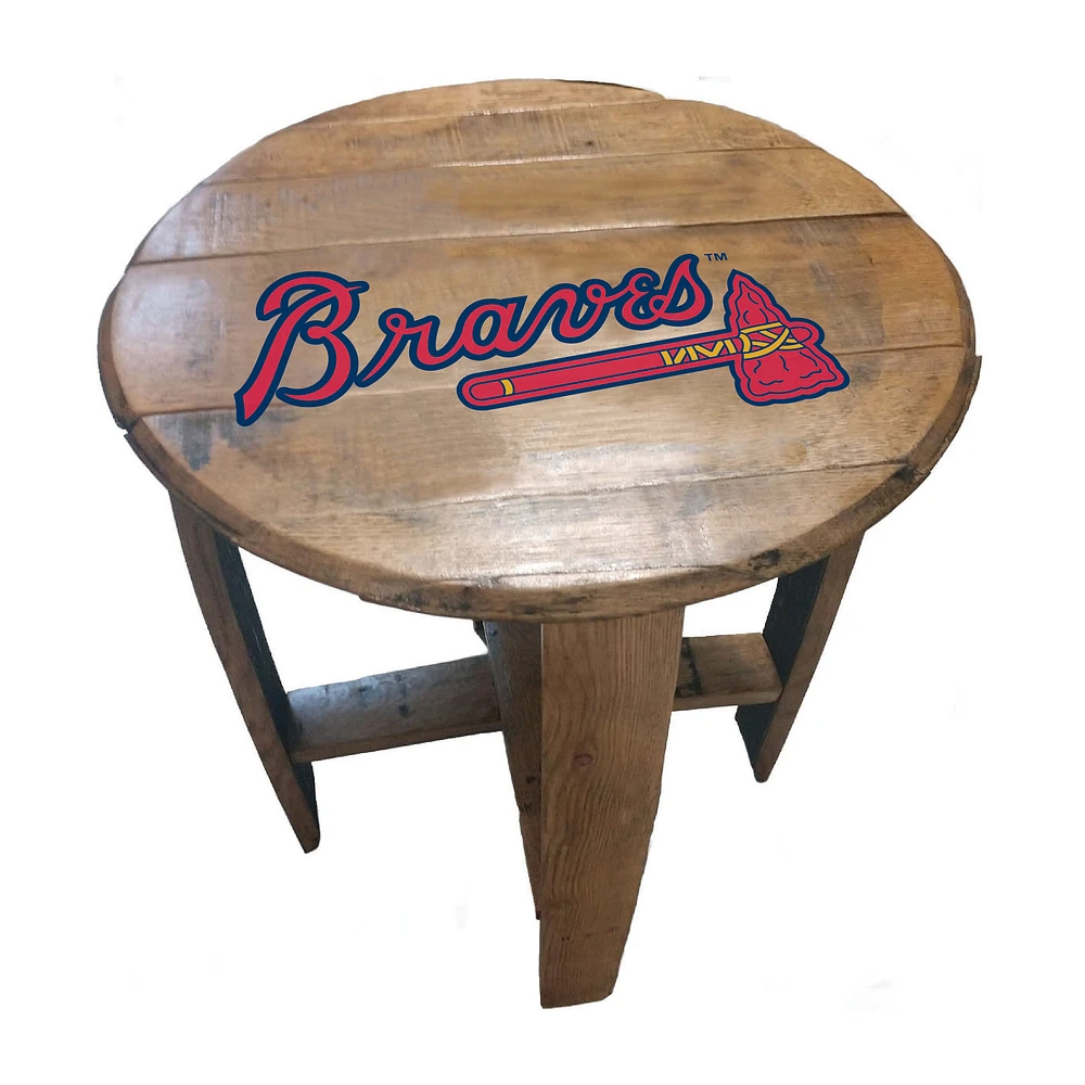 Imperial Atlanta Braves Oak Barrel Table