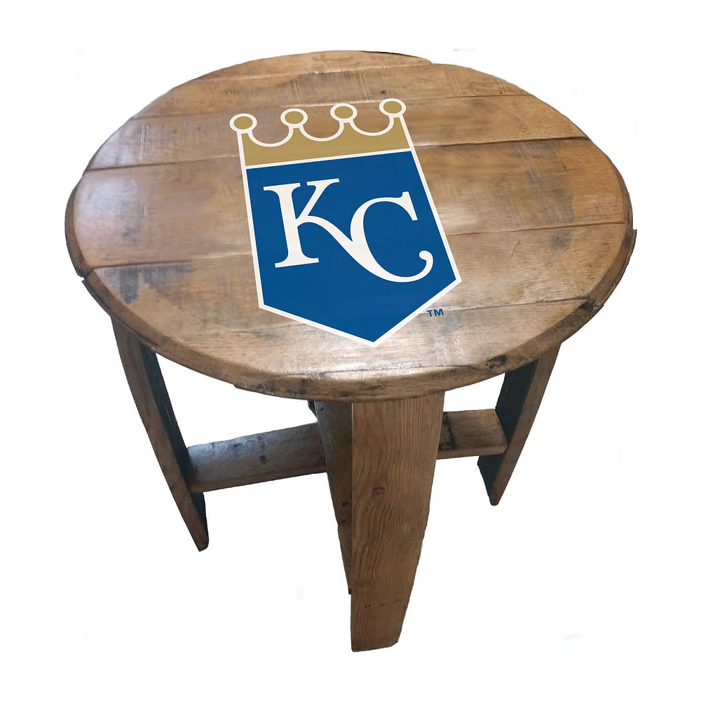 Imperial Kansas City Royals Oak Barrel Table