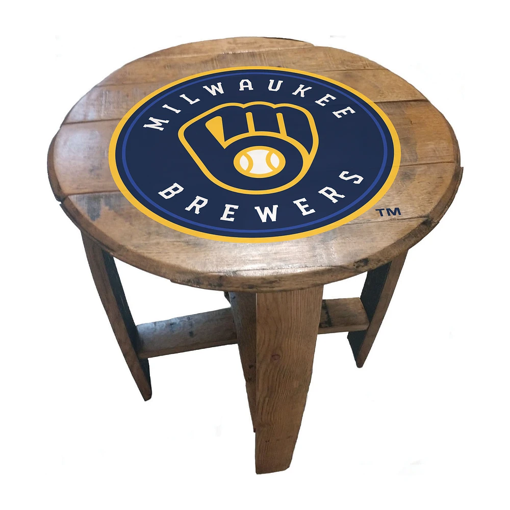 Imperial Milwaukee Brewers Oak Barrel Table