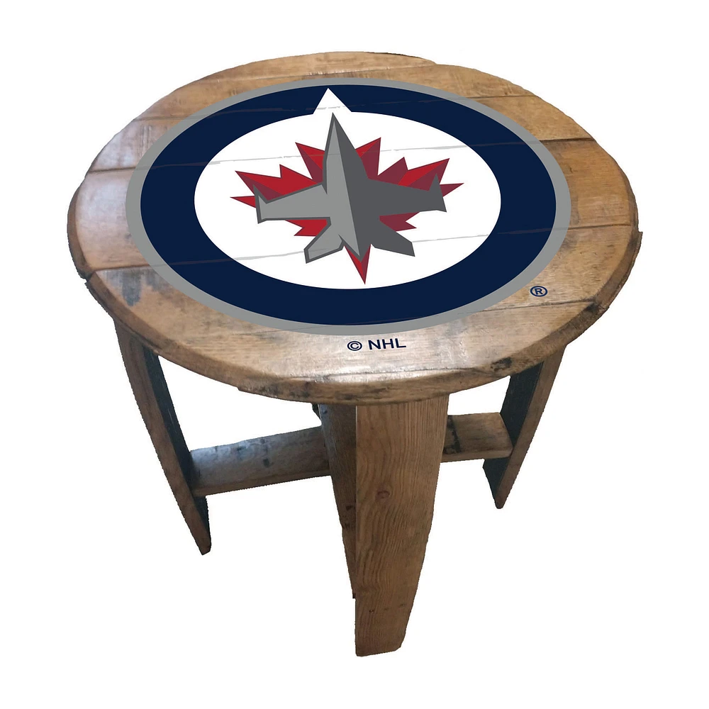 Imperial Winnipeg Jets Oak Barrel Table