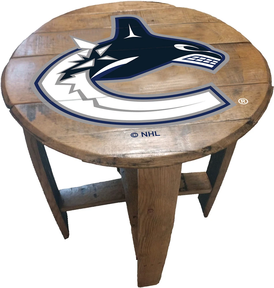 Imperial Vancouver Canucks Oak Barrel Table
