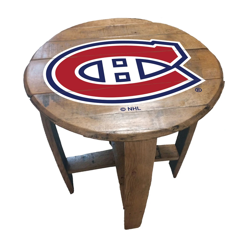 Imperial Montreal Canadiens Oak Barrel Table