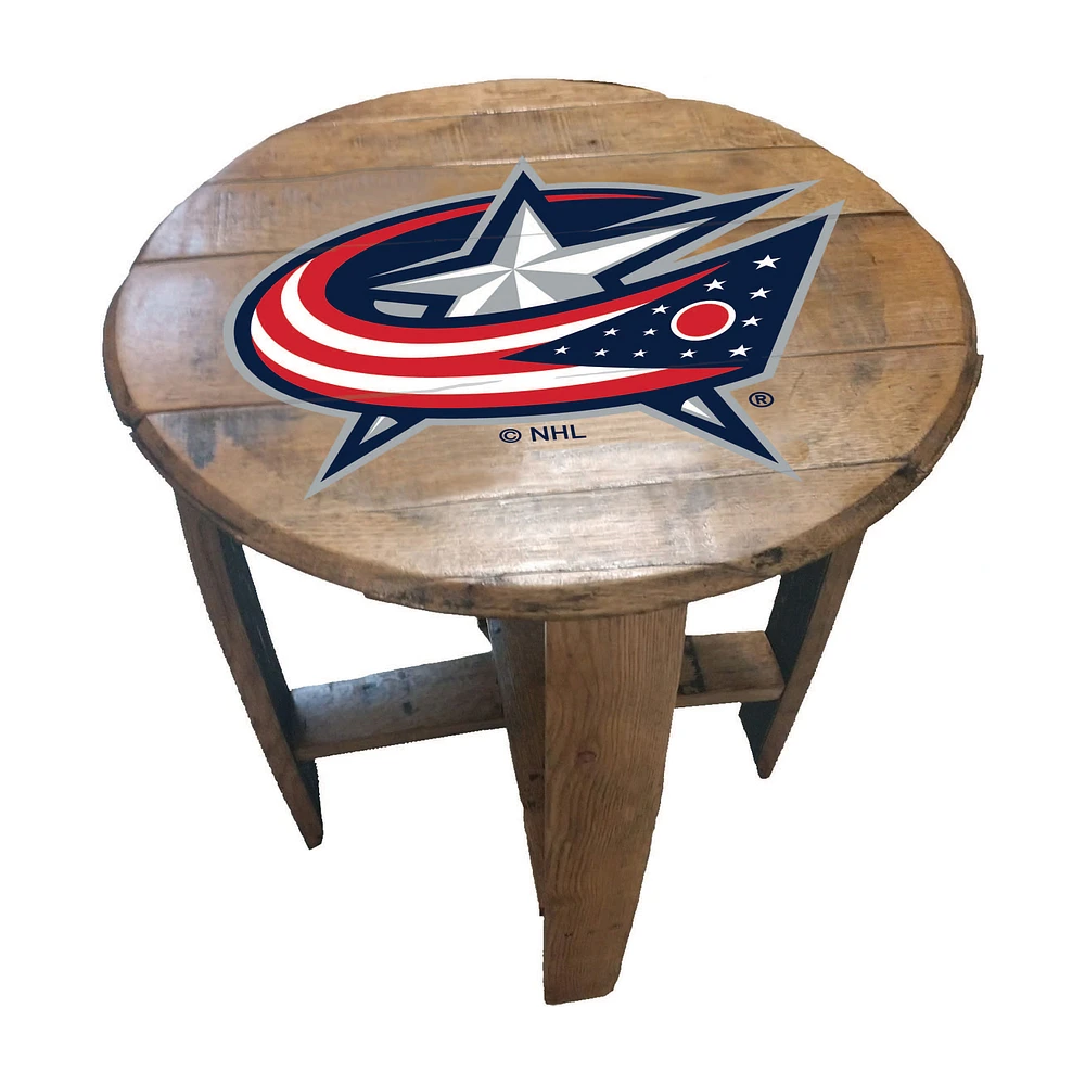 Imperial Columbus Blue Jackets Oak Barrel Table