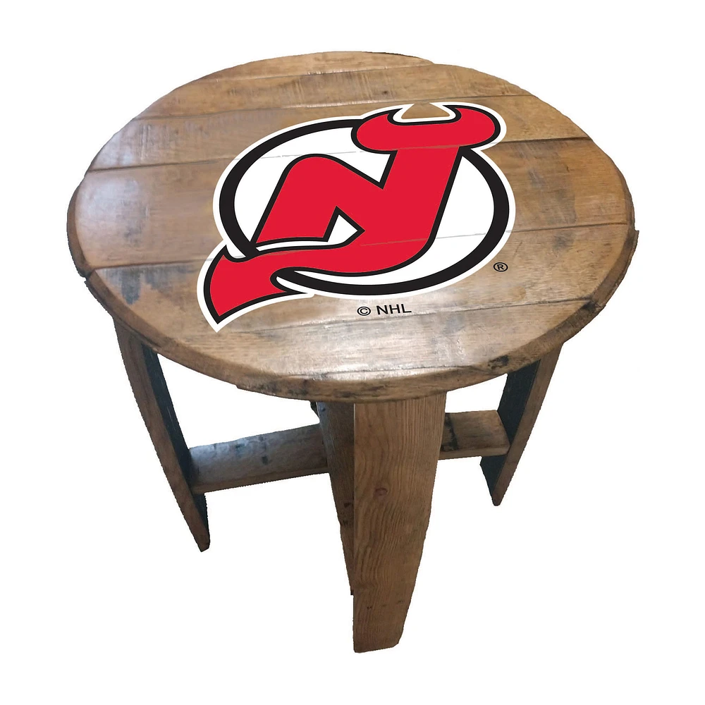 Imperial New Jersey Devils Oak Barrel Table