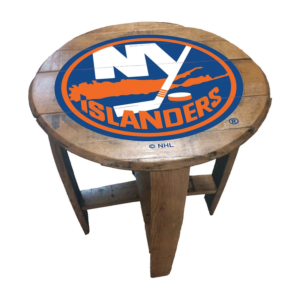 Imperial New York Islanders Oak Barrel Table
