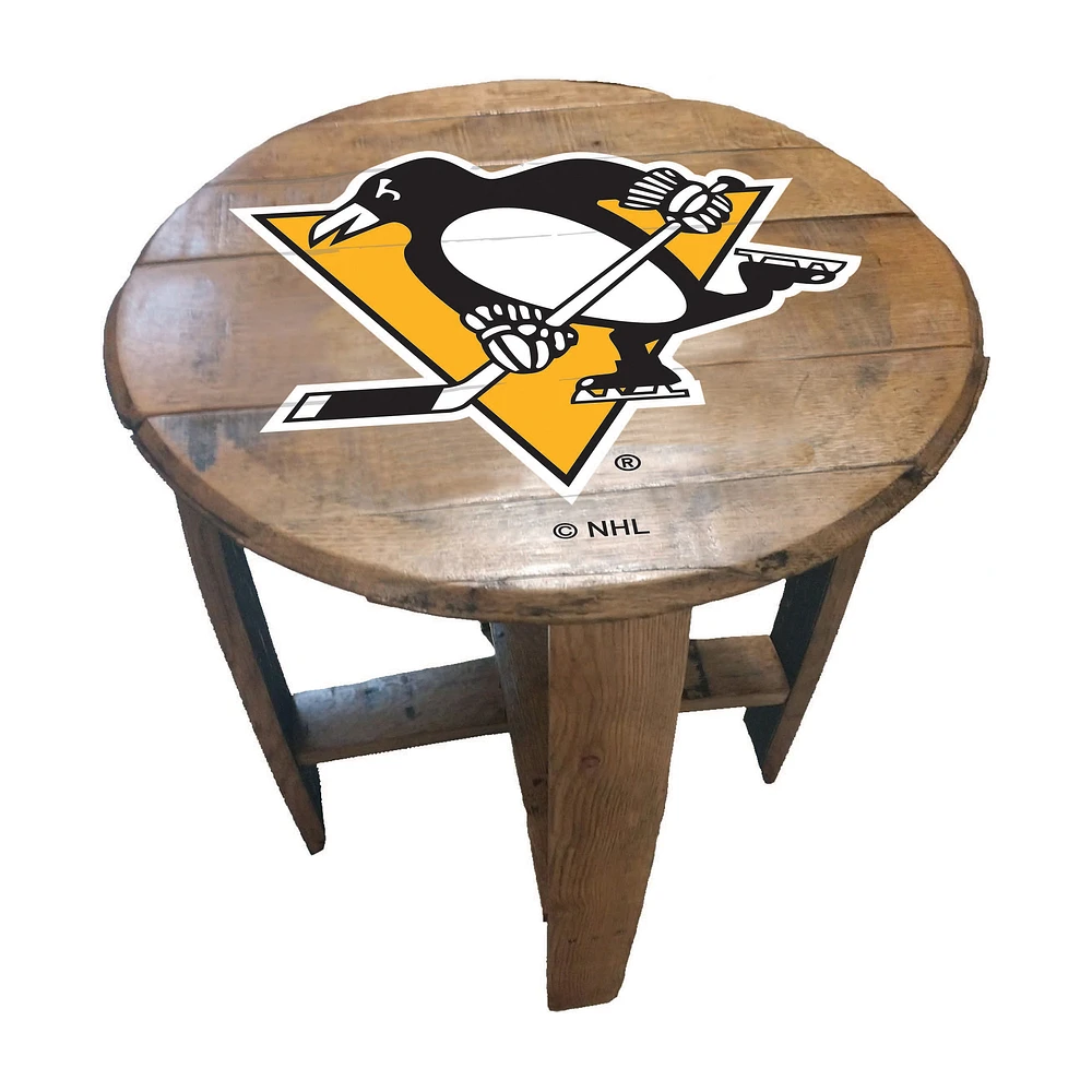 Imperial Pittsburgh Penguins Oak Barrel Table