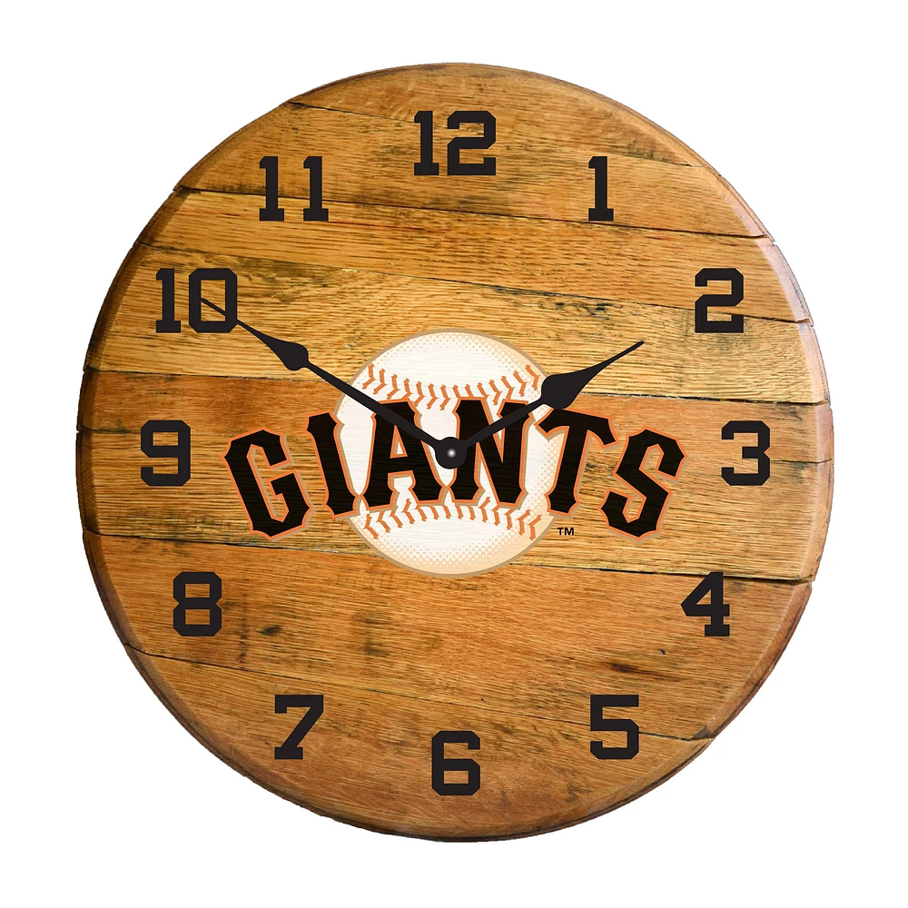 Imperial San Francisco Giants Oak Barrel Clock