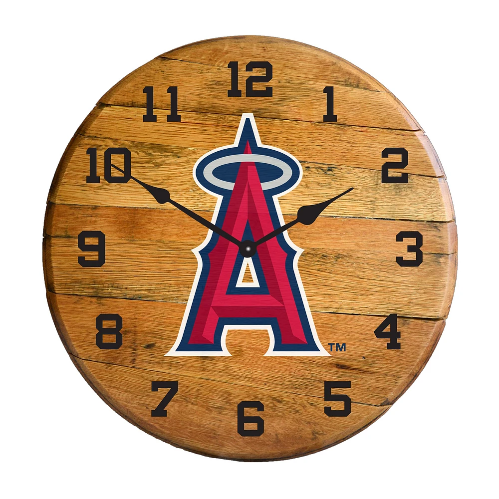 Imperial Los Angeles Angels Oak Barrel Clock