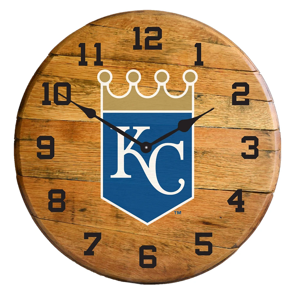 Imperial Kansas City Royals Oak Barrel Clock