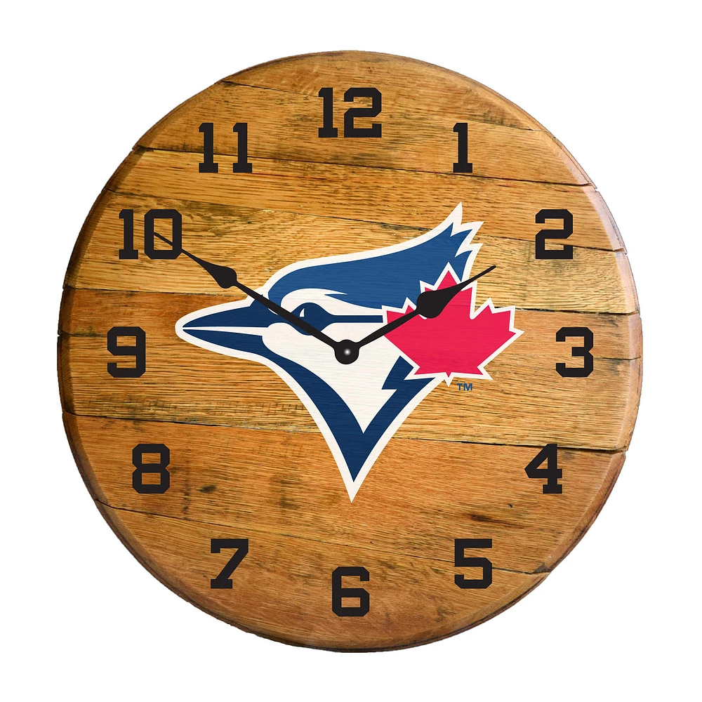 Imperial Toronto Blue Jays Oak Barrel Clock
