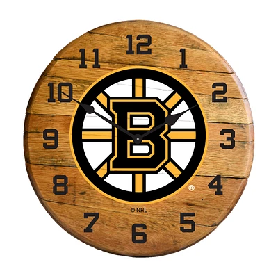 Imperial Boston Bruins Oak Barrel Clock