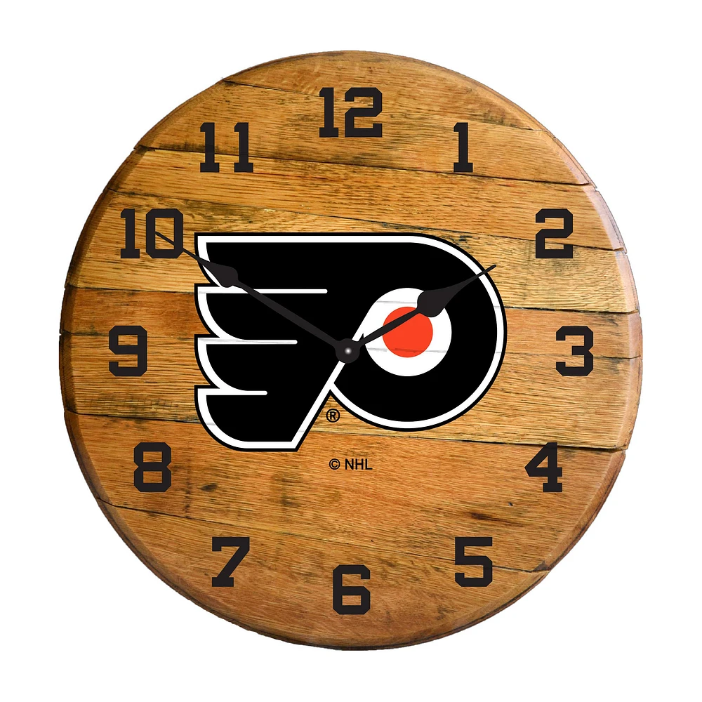 Imperial Philadelphia Flyers Oak Barrel Clock
