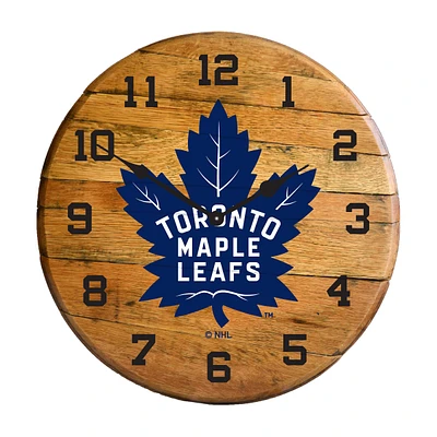 Imperial Toronto Maple Leafs Oak Barrel Clock
