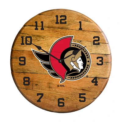 Imperial Ottawa Senators Oak Barrel Clock