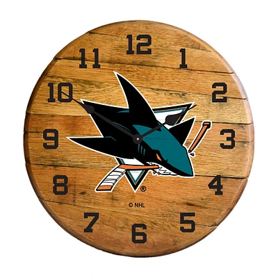 Imperial San Jose Sharks Oak Barrel Clock