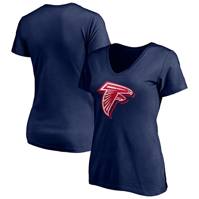 Women's Navy Atlanta Falcons Red White and Team V-Neck T-Shirt