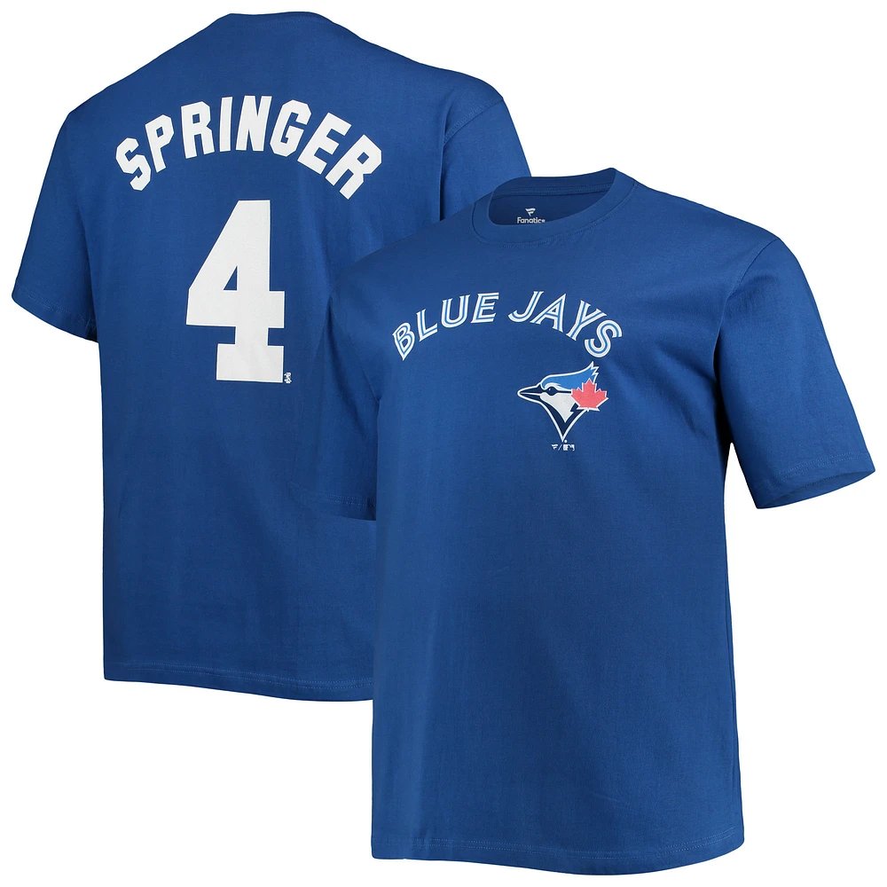 Men's Fanatics George Springer Royal Toronto Blue Jays Big & Tall Name & Number T-Shirt