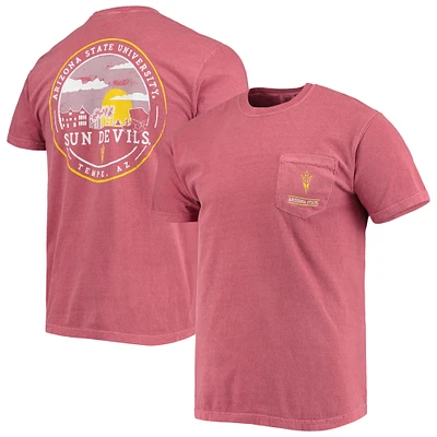 Men's Maroon Arizona State Sun Devils Circle Campus Scene T-Shirt