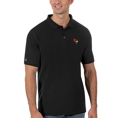 Men's Antigua Black Illinois State Redbirds Legacy Pique Polo