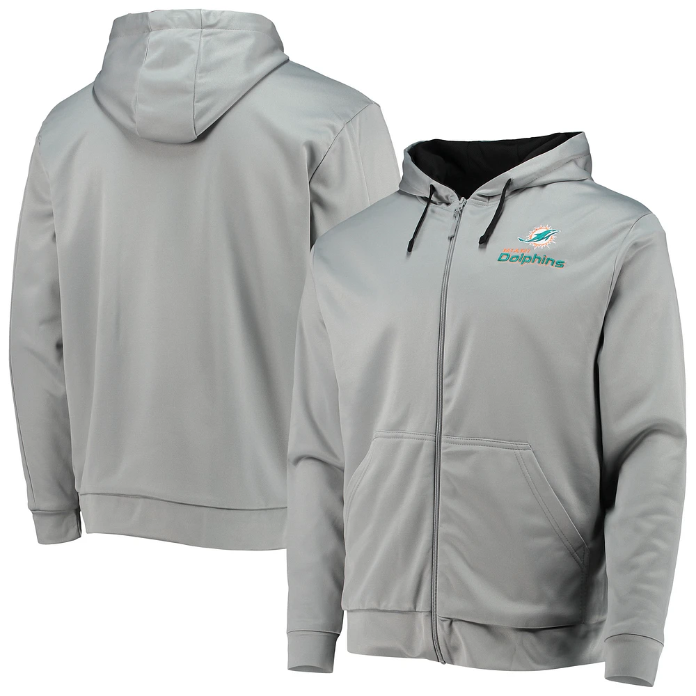 Men's Dunbrooke Gray/Black Miami Dolphins Apprentice Full-Zip Hoodie