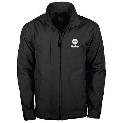 Men's Dunbrooke Black Pittsburgh Steelers Journey Workwear Tri-Blend Full-Zip Jacket