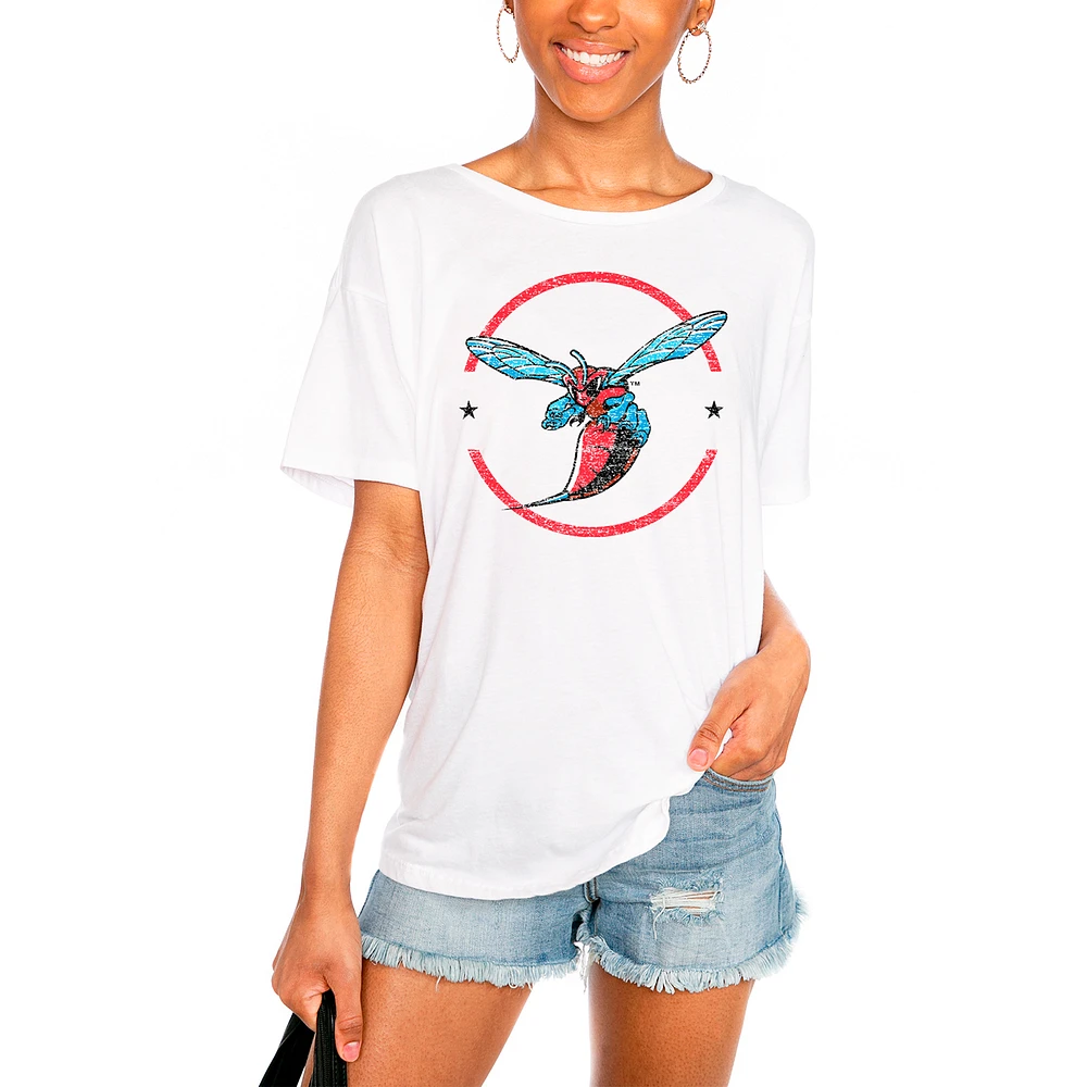 Women's White Delaware State Hornets End Zone Easy T-Shirt