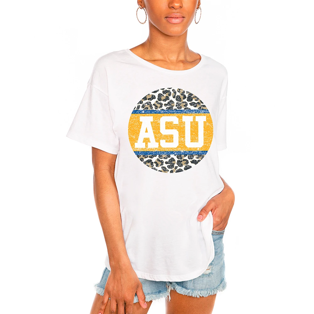 Women's White Albany State Golden Rams Scoop & Score Easy T-Shirt