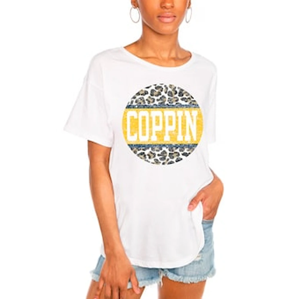 Women's White Coppin State Eagles Scoop & Score Easy T-Shirt