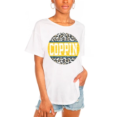 Women's White Coppin State Eagles Scoop & Score Easy T-Shirt