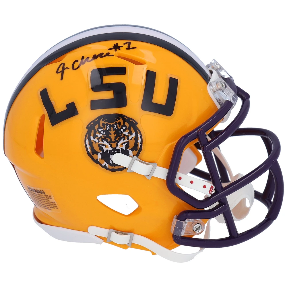 Ja'Marr Chase LSU Tigers Autographed Riddell Speed Mini Helmet