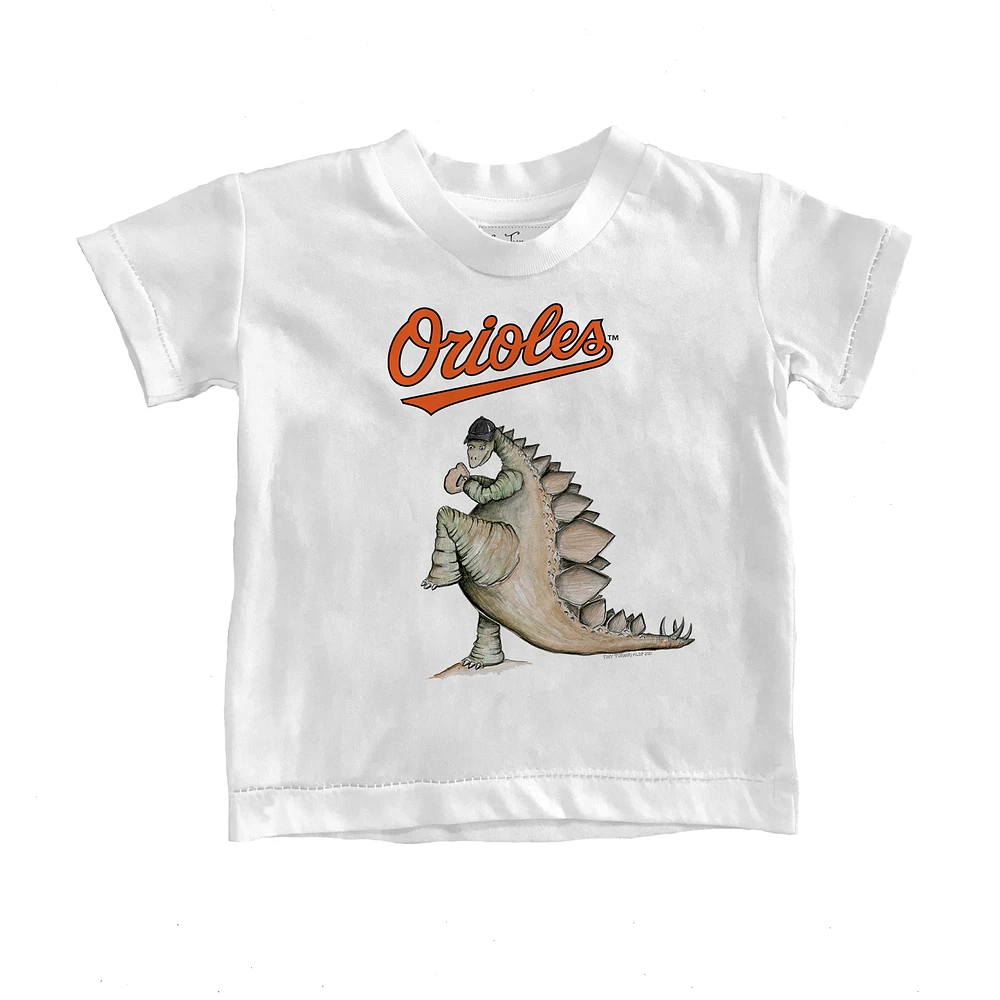 Toddler Tiny Turnip White Baltimore Orioles Stega T-Shirt