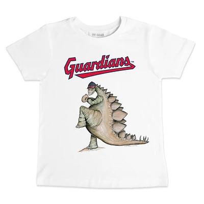 Toddler Tiny Turnip White Cleveland Guardians Stega T-Shirt