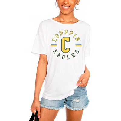 Women's White Coppin State Eagles Vintage Days Easy Relaxed T-Shirt