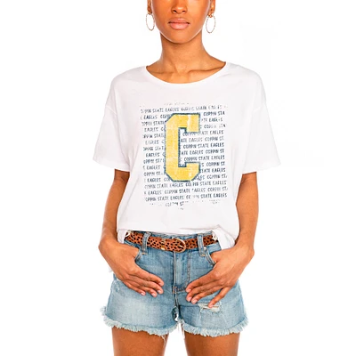 Women's White Coppin State Eagles Oversized Bold Type Easy T-Shirt
