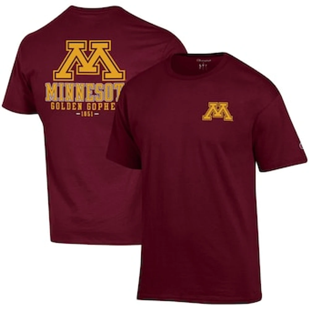 Men's Champion Maroon Minnesota Golden Gophers Stack 2-Hit T-Shirt