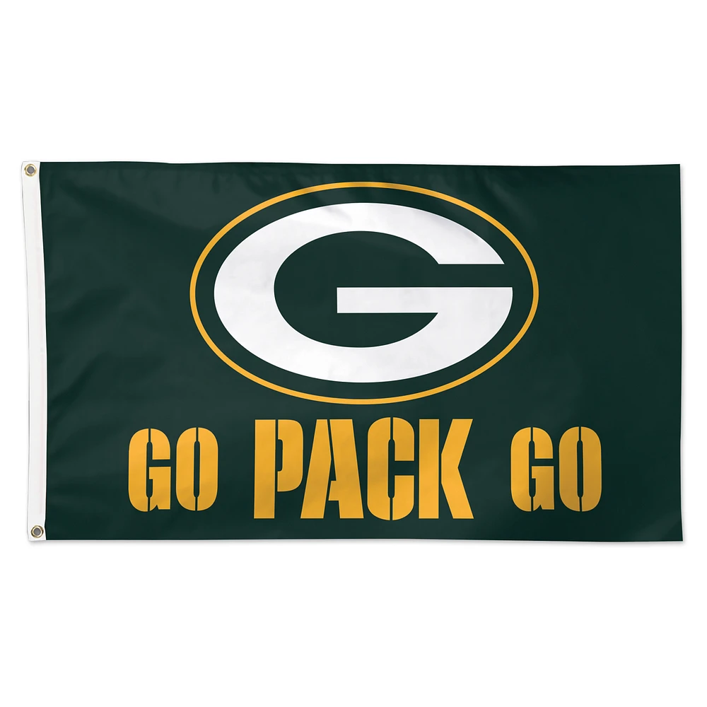 WinCraft Green Bay Packers 3' x 5' Slogan Deluxe Single-Sided Flag