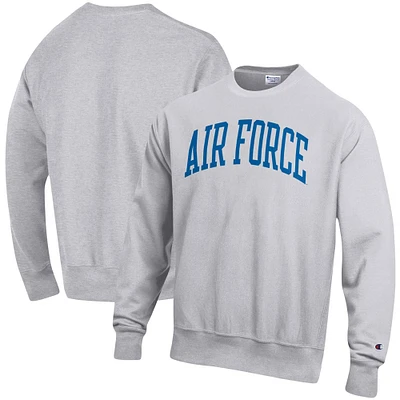 Men's Champion Heather Gray Air Force Falcons Relaxed Fit Arch Reverse Weave Pullover Sweatshirt