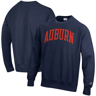 Men's Champion Navy Auburn Tigers Relaxed Fit Arch Reverse Weave Pullover Sweatshirt