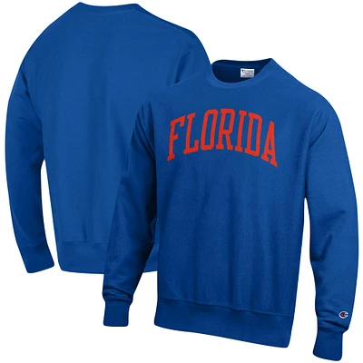 Men's Champion Royal Florida Gators Relaxed Fit Arch Reverse Weave Pullover Sweatshirt