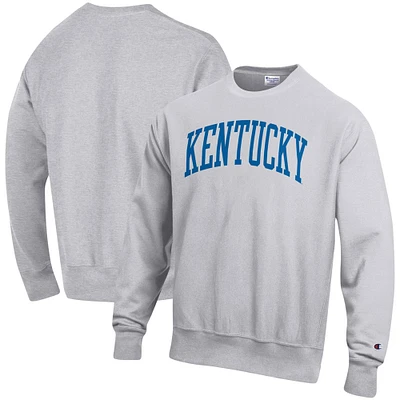 Men's Champion Heather Gray Kentucky Wildcats Relaxed Fit Arch Reverse Weave Pullover Sweatshirt
