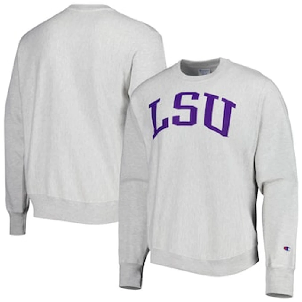 Men's Champion LSU Tigers Relaxed Fit Arch Reverse Weave Pullover Sweatshirt