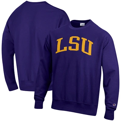 Men's Champion LSU Tigers Relaxed Fit Arch Reverse Weave Pullover Sweatshirt