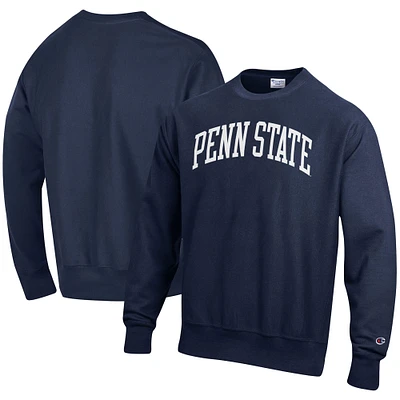 Men's Champion Navy Penn State Nittany Lions Relaxed Fit Arch Reverse Weave Pullover Sweatshirt