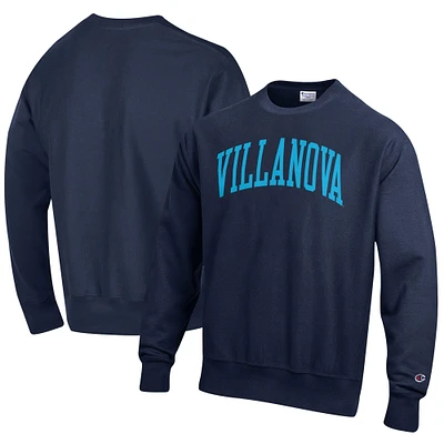 Men's Champion Navy Villanova Wildcats Relaxed Fit Arch Reverse Weave Pullover Sweatshirt
