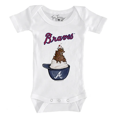 Infant Tiny Turnip White Atlanta Braves Sundae Helmet Bodysuit